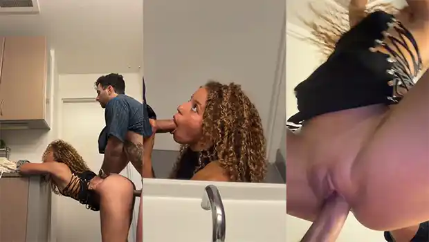 Subiendo a la cocina con el vecino rizado