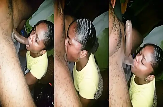 Haitiana Chupando Un Pene Largo y Jalando Su Bolas – Xleche.com – Videos porno